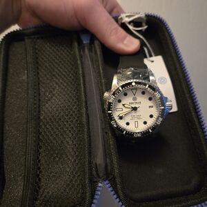Deep Blue 40mm Automatic Diver, White Face - New W/ Tags